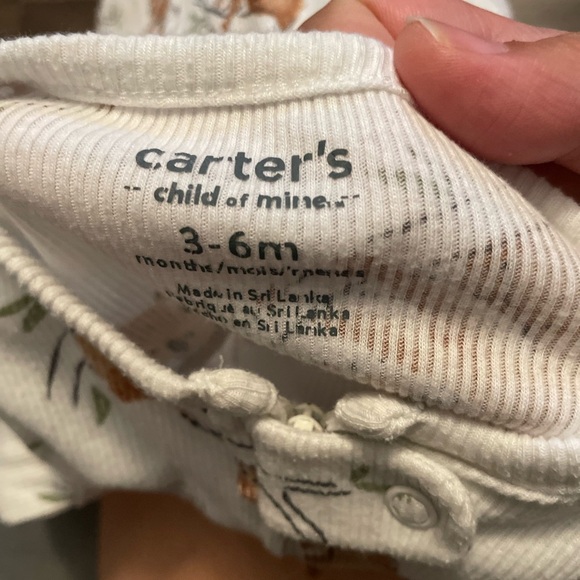 Carter's Baby Cream Koala Ribbed Footie One Piece size 3/6M - Picture 5 of 5